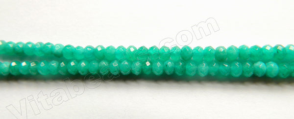 Deep Russian Amazonite Jade  -  Small Faceted Rondells  14"
