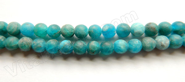 Matte Blue Apatite Natural A  -  Smooth Round  15"