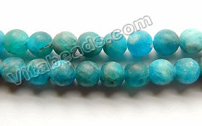 Matte Blue Apatite Natural A  -  Smooth Round  15"