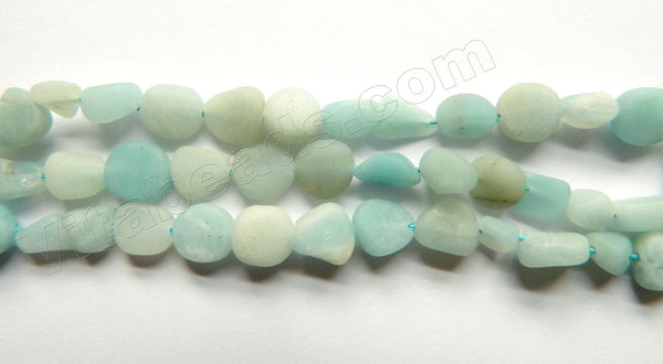 Matte Amazonite  -  Free Form Smooth Tumbles  16"