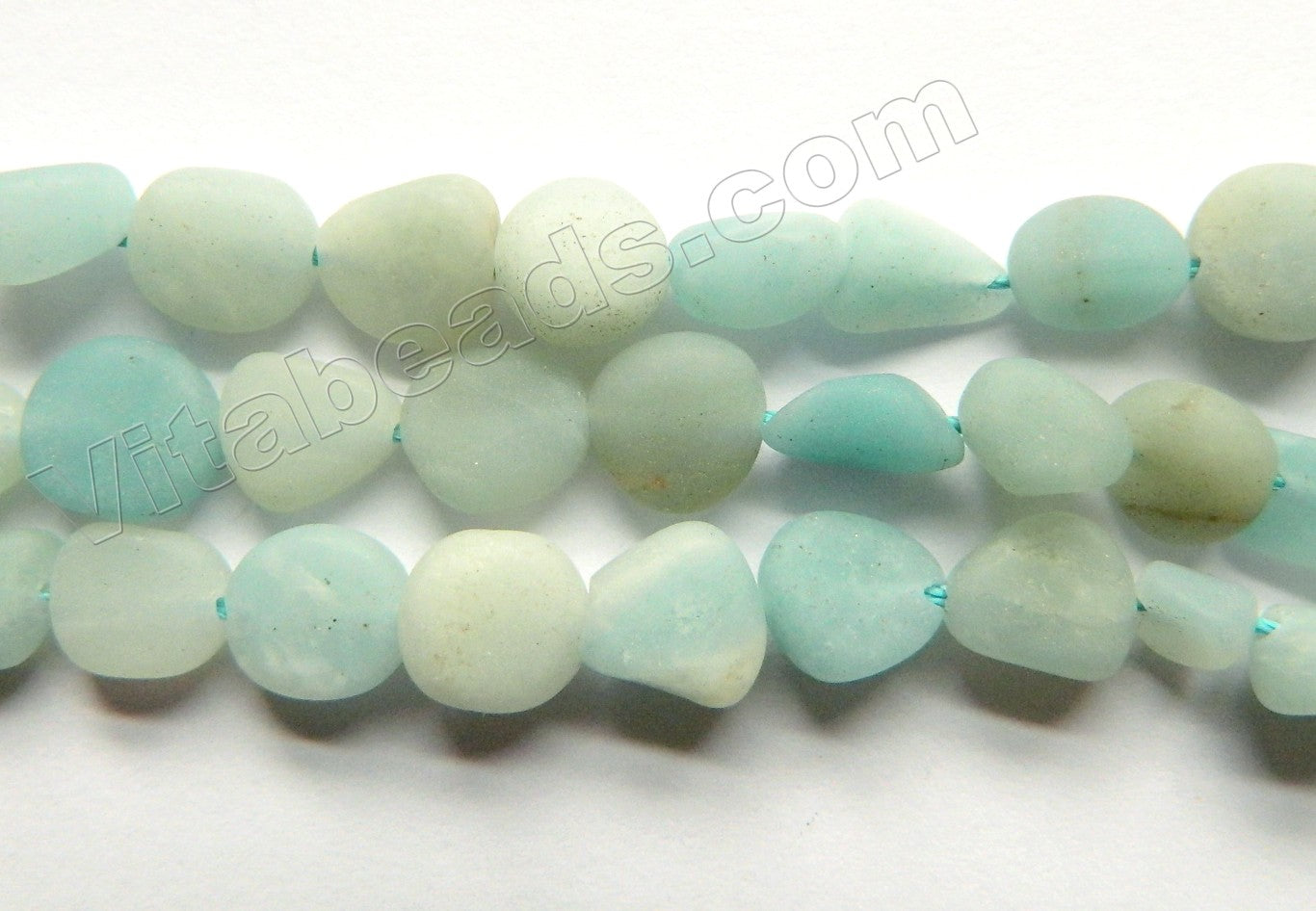 Matte Amazonite  -  Free Form Smooth Tumbles  16"