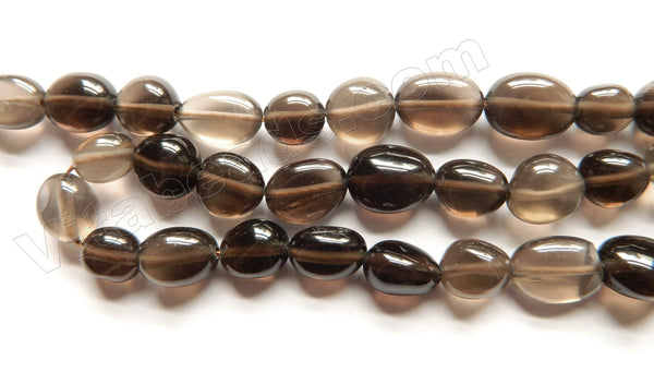 Smoky Topaz Natural AAA   -  Free Form Smooth Tumbles  16"