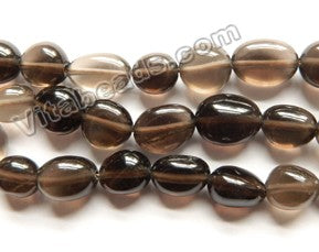 Smoky Topaz Natural AAA   -  Free Form Smooth Tumbles  16"