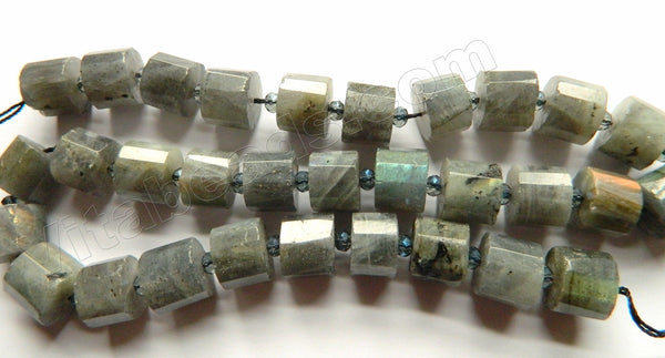 Labradorite AA  -  Faceted Cylinder w/ Spacers 15"