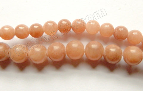 Light Brown Mashan Jade -  Smooth Round Beads  16"