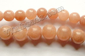 Light Brown Mashan Jade -  Smooth Round Beads  16"