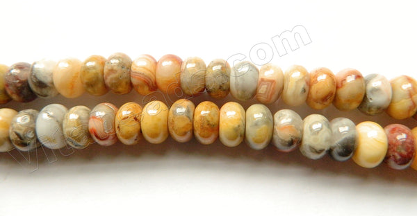 Crazy Lace Agate  -  Smooth Rondels  15"