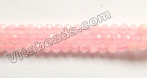 Rose Quartz Natural A  -  Small Faceted Round  15"