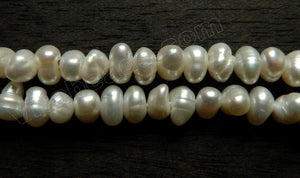 Natural Fresh Water Pearl  -  White  -  Center Drilled Free Form Potato 15"