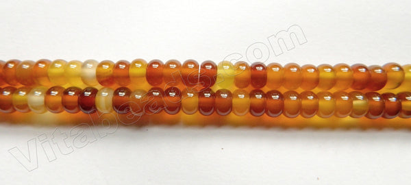 Mixed Brown Yellow Agate A  -  Smooth Rondel 15"