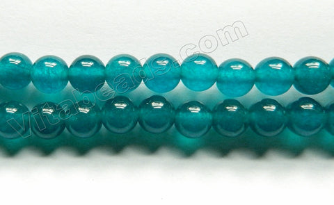 London Blue Green Jade  -  Smooth Round Beads
