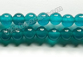 London Blue Green Jade  -  Smooth Round Beads