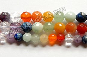 Chakras Gemstone Natural A  -   Faceted Round  15"