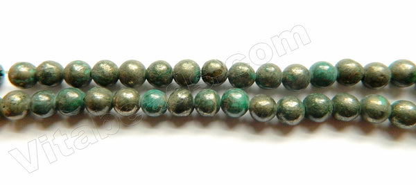 Natural Pyrite B w/ Green  -  Smooth Round  15.5"