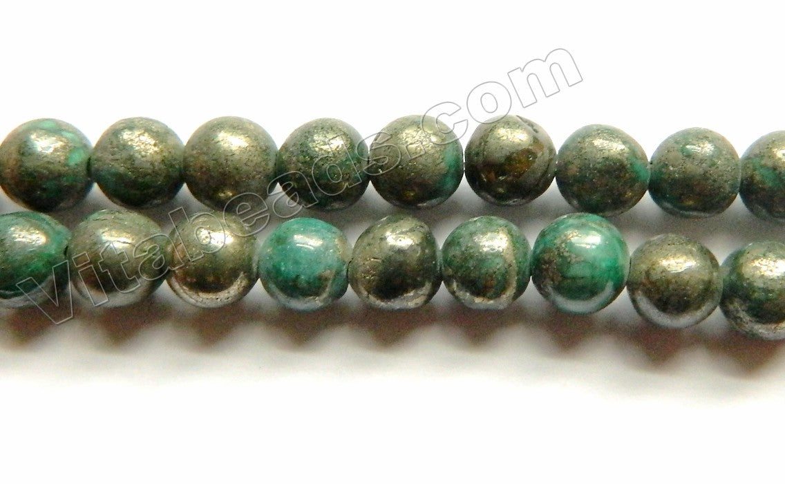 Natural Pyrite B w/ Green  -  Smooth Round  15.5"