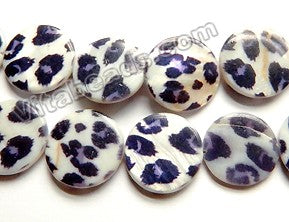 Blue Snow Leopard Skin Shell  -  Coins  15"