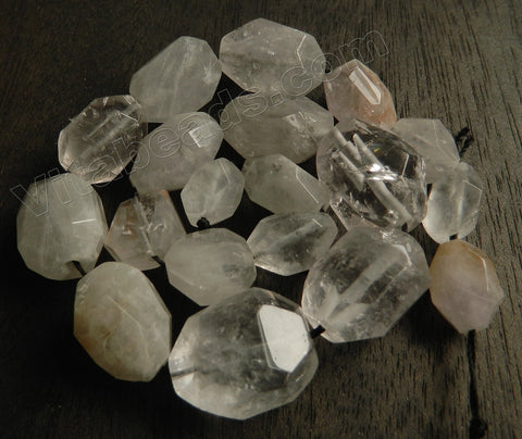 Rock Cloudy Crystal Quartz Natural AB -  Graduated Machine Cut Tumbles  15"