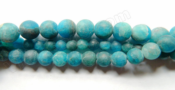 Matte Blue Apatite Natural A  -  Smooth Round  15"