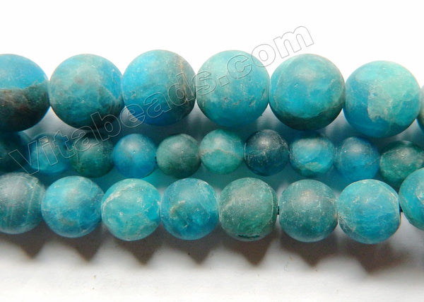 Matte Blue Apatite Natural A  -  Smooth Round  15"