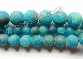 Matte Blue Apatite Natural A  -  Smooth Round  15"