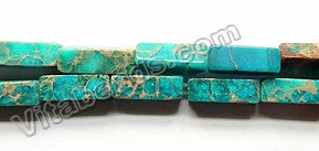 Deep Aqua Impression Jasper  -  Rectangle 16"