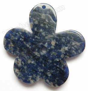 Smooth Pendant - Fancy 5 petal flower - Sodalite