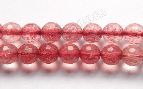Explosion Crystal Natural - Dyed Ruby Color  - Faceted Round