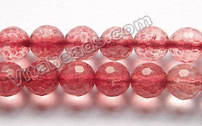 Explosion Crystal Natural - Dyed Ruby Color  - Faceted Round