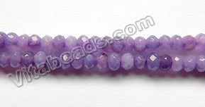   Bright Amethyst Jade  -  Small Faceted Rondels  15"