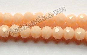 Yellow Peach Chalcedony Quartz  -  Faceted Rondel  16"