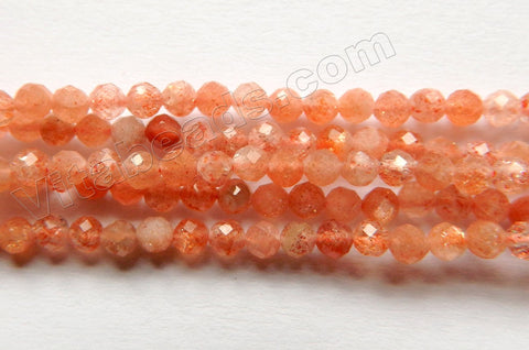 Orange Sunstone Natural A  -  Small Faceted Round  16"