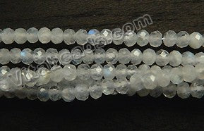 Rainbow Moonstone Natural AAA  -  Small Faceted Rondell  16"