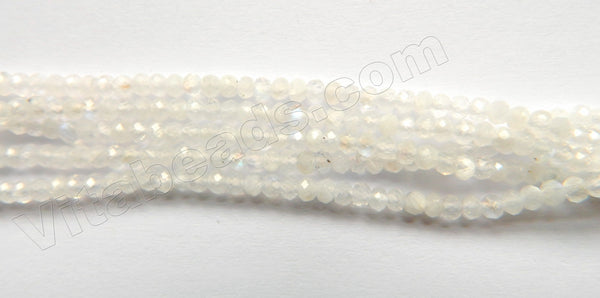 Rainbow Moonstone Natural AAA  -  Small Faceted Rondell  16"