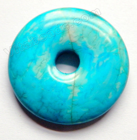 Smooth Pendant - Donut Deep Aqua Impression Jasper