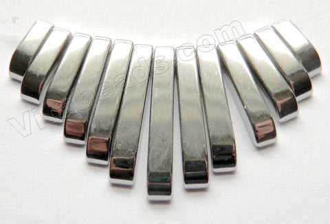 Silvery Plated Hematite Graduated 13 pc Pendant Set