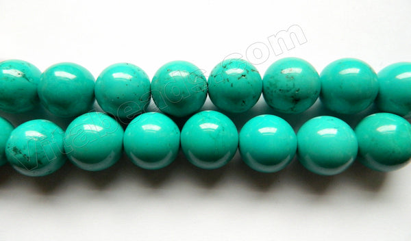 Dark Blue Green Chinese Turquoise A (Natural)  -  Big Smooth Round  16"