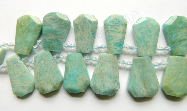 Light Russian Amazonite Natural AAA  - Graduated Double Side Cut Ladder Drops 16"