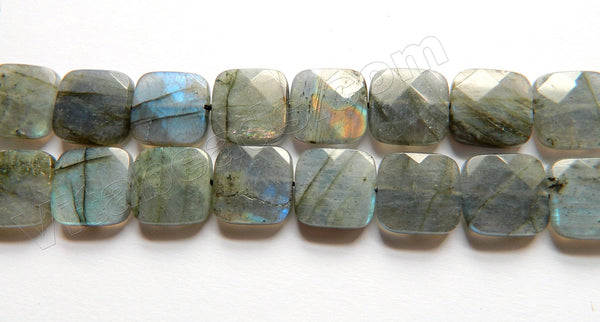 Labradorite AAA  -  Faceted Squares 16"