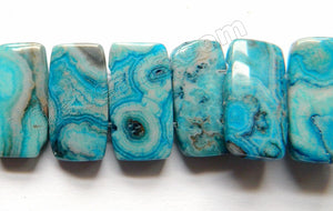 Blue Brazilian Agate  -  Double Drilled Rectangles  8"