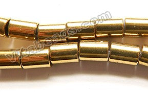 Gold Hematite  -  Tube Beads  16"