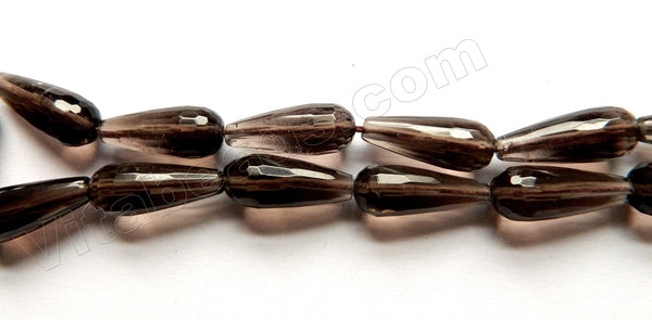 Smoky Topaz Dark AA  -  Faceted Long Drops  16"