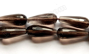 Smoky Topaz Dark AA  -  Faceted Long Drops  16"