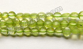 Peridot Natural AAA  -  Small Diamond Cut Coins 15"