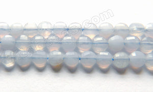 Blue Chalcedony Natural AAA  -  Small Diamond Cut Coins 15"
