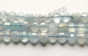 Aquamarine Natural A  -  Small Diamond Cut Coins 15"