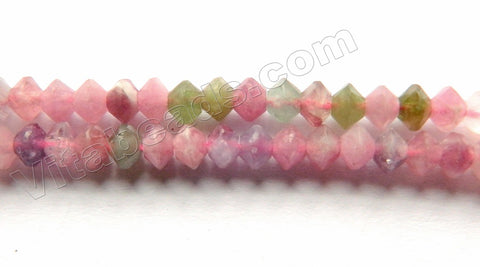 Mixed Pink Tourmaline Natural AAA  -  Small Faceted Saucer  15"