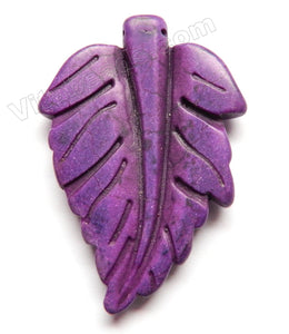 Synthetic Turquoise - Purple Leaf Pendant
