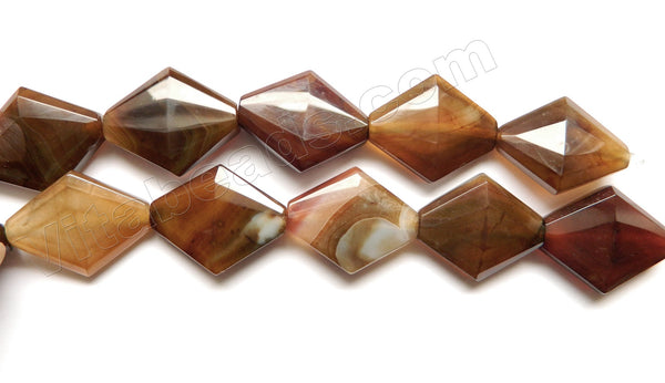 Mixed Brown Agate  -  Faceted Diamond  16"