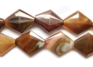 Mixed Brown Agate  -  Faceted Diamond  16"
