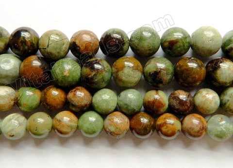 Green Opal AAA  -  Smooth Round Beads 16"